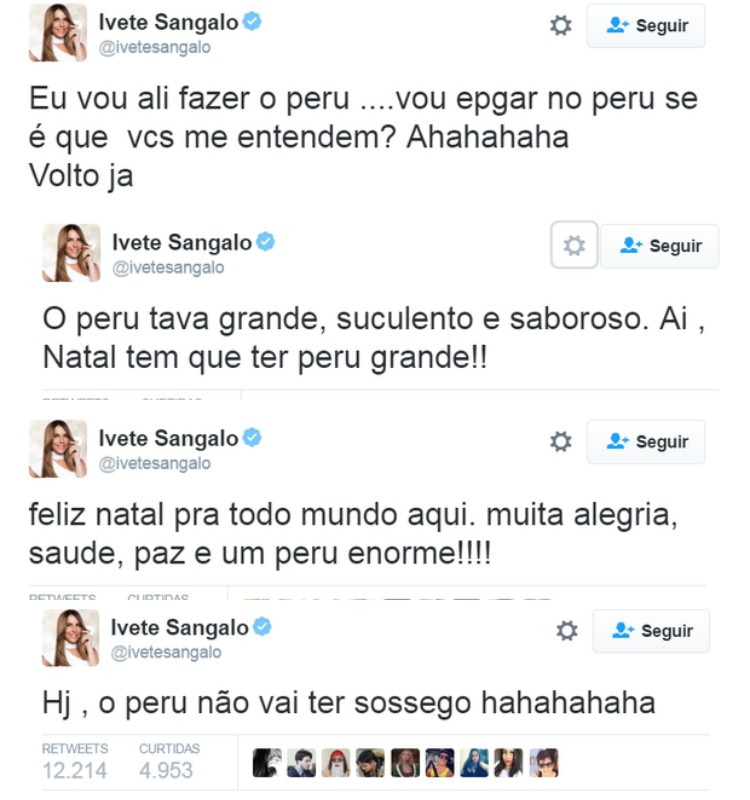 Ivete Sangalo faz piada de duplo sentido no Natal: 'vou pegar no peru' -  Portal Amazônia